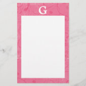 Monogram Roze Briefpapier (Voorkant)