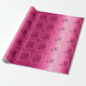 Monogram Roze Bruids Bruiloft Goud Diamant Lijst Cadeaupapier (Uitgerold)
