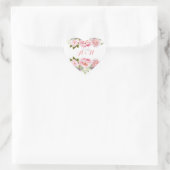 Monogram Roze Bruiloft Jubileum Bloemkrans Hart Sticker (Tas)