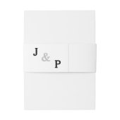 Monogram roze bruiloft uitnodigingen wikkel (Achterkant Voorbeeld)