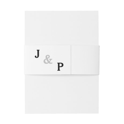 Monogram roze bruiloft uitnodigingen wikkel (Achterkant Voorbeeld)