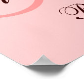 Monogram Roze bruine bruiloft Poster (Hoek)
