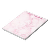 Monogram roze bruine naam notitieblok (Linkerzijde)