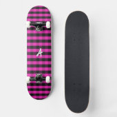 Monogram Roze Buffalo Plaid Rustieke Patroon Patro Persoonlijk Skateboard (Voorkant)
