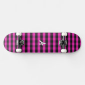 Monogram Roze Buffel Geplay Rustieke Check Patroon Persoonlijk Skateboard (Horizontaal)