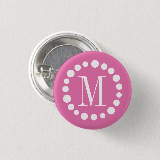 Monogram roze Button (Voorkant /achterkant)