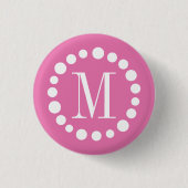 Monogram roze Button (Voorkant)