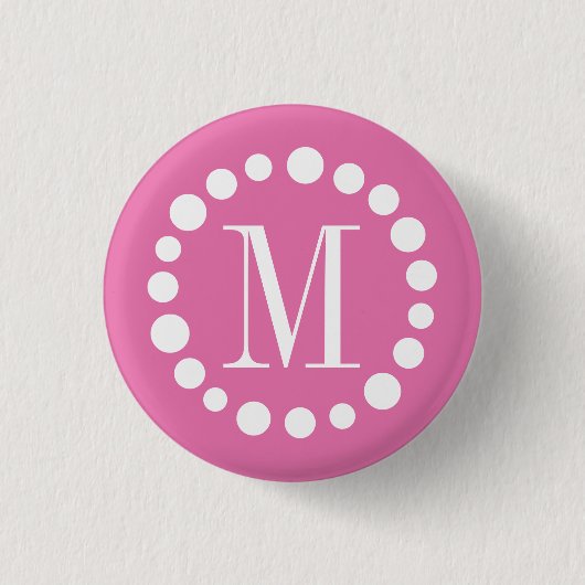 Monogram roze Button (Voorkant)
