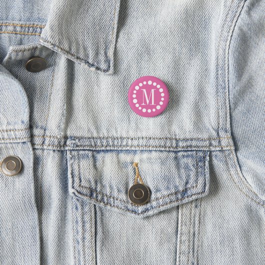 Monogram roze Button (In situ)