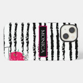 Monogram Roze Cactus iPhone Hoesje (Achterkant horizontaal)