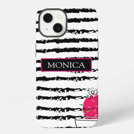 Monogram Roze Cactus iPhone Hoesje (Achterkant)
