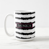 Monogram Roze Cactus striped Koffiemok (Links)