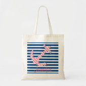 Monogram Roze Chevron Anchor Custom Canvas tas (Voorkant)