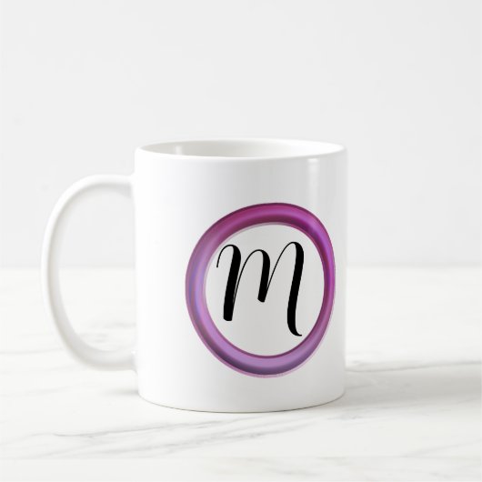 Monogram Roze Cirkel Koffiemok (Links)