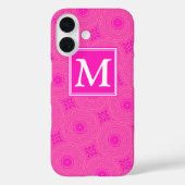 Monogram roze cirkelpatroon Case-Mate iPhone case (Achterkant)