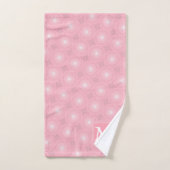Monogram roze cirkels patroon bad handdoek (Handdoek)