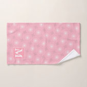 Monogram roze cirkels patroon bad handdoek (Handdoek)