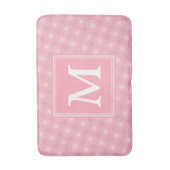 Monogram roze cirkels patroon badmat (Voorkant Verticaal)