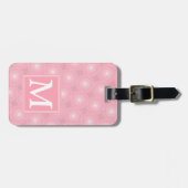Monogram roze cirkels patroon bagagelabel (Voorkant horizontaal)