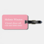 Monogram roze cirkels patroon bagagelabel (Achterkant horizontaal)