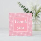 Monogram roze cirkels patroon bedankkaart (Staand voorkant)