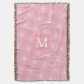 Monogram roze cirkels patroon deken (Voorkant Verticaal)