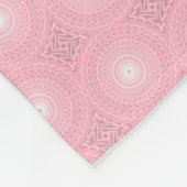 Monogram roze cirkels patroon fleece deken (Hoek)