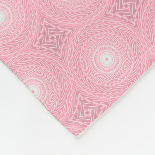 Monogram roze cirkels patroon fleece deken (Hoek)