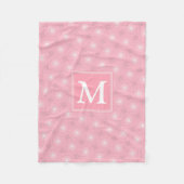 Monogram roze cirkels patroon fleece deken (Voorkant)