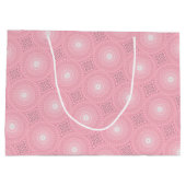 Monogram roze cirkels patroon groot cadeauzakje (Achterkant)