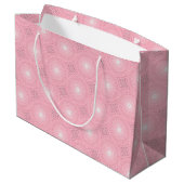 Monogram roze cirkels patroon groot cadeauzakje (Achterkant Gekanteld)