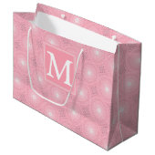 Monogram roze cirkels patroon groot cadeauzakje (Voorkant Gekanteld)