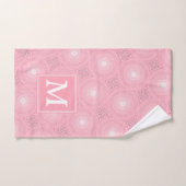 Monogram roze cirkels patroon handdoek (Handdoek)