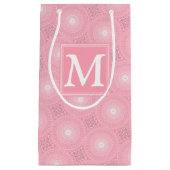 Monogram roze cirkels patroon klein cadeauzakje (Voorkant)
