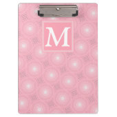 Monogram roze cirkels patroon klembord (Voorkant)
