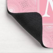 Monogram roze cirkels patroon muismat (Hoek)