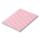 Monogram roze cirkels patroon notitieblok (Linkerzijde)