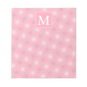 Monogram roze cirkels patroon notitieblok (Voorkant)