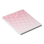 Monogram roze cirkels patroon notitieblok (Schuin)