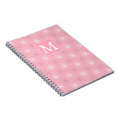 Monogram roze cirkels patroon notitieboek (Rechterzijde)
