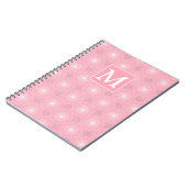 Monogram roze cirkels patroon notitieboek (Linkerzijde)