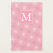 Monogram roze cirkels patroon planner (Voorkant)