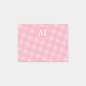 Monogram roze cirkels patroon post-it® notes (Voorkant)