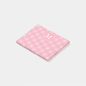 Monogram roze cirkels patroon post-it® notes (Schuin)
