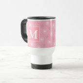 Monogram roze cirkels patroon reisbeker (Voorkant links)