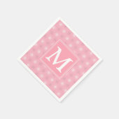 Monogram roze cirkels patroon servetten (Hoek)