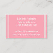 Monogram roze cirkels patroon visitekaartje (Achterkant)