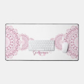 Monogram Roze Confetti Kant Siermandala Bureaumat (Keyboard & Muis)