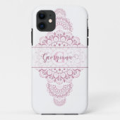 Monogram Roze Confetti Kant Siermandala Case-Mate iPhone Case (Achterkant)