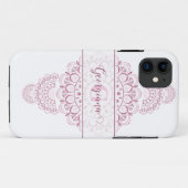 Monogram Roze Confetti Kant Siermandala Case-Mate iPhone Case (Achterkant (horizontaal))